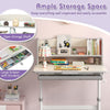 Kids Study Desk Height Adjustable Children Writing Table-Grey