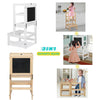 3-IN-1 Kids Toddler Wooden Learning Tower Kitchen Step Stool with Blackboard