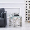 Set of 3 Glass Nesting Coffee Tables Stacking End Side Tables for Living Room