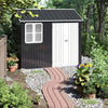 8.5X5.5FT Metal Garden Shed Apex Roof With Window & Double Doors Storage House