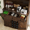 Kitchen Buffet Sideboard Cupboard 72” Coffee Bar Cabinet-Brown