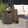 2-in-1 Outdoor Hideaway Propane Gas Tank Cover Patio Rattan Storage Side Table