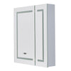 LED Bathroom Mirror Cabinet wit Storage 3 Color Lights Touch Switch Clock 2-Door