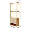 Bamboo Clothes Rails Garment Hanging Rack Display Stand w/3Tiers Storage Shelves