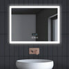 LED Bathroom Mirror illuminated Demister With/no Clock/Bluetooth/Dimmable/Socket