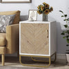 Nightstand 2-tier Bedside End Sofa Coffee Table Storage Table w/Gold Metal Legs