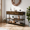 3-Tier Console Table Side Table With Drawer Shelf Bookcase Entryway Hallway Unit