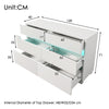 HIGH GLOSS CHEST OF DRAWERS 6 DRAWER LED SIDEBOARD CABINET BEDROOM FURNITURE