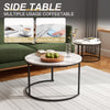 Coffee Table Set of 2 Nesting Accent Tables White Marble Top Stacking Side Desk