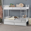 Twin Bunk Bed Frame 3Ft Single Loft Sleeper with Two Storage Drawer Ladder White