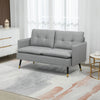 2-Seater Fabric Sofa Button Tufted Loveseat Couch Cushions for Living Room Grey