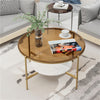 Large Round Coffee Table Marble Glass Accent Table Studio Apartment Essentials