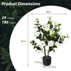 2 Pack Artificial Camellia Tree Faux Flower Plant Artificial Tree Home Decor