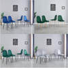 2/4/6pcs Faux Leather Velvet Fabric Dining Chairs Metal Chromed Legs Dining Room
