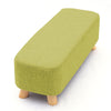 Small Linen Fabric Padded Footstool Footrest Pouffe Wooden Leg StoolHall Chair