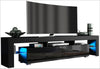 200cm TV Unit I Modern Cabinet TV Stand I Black High Gloss Doors I Free LED