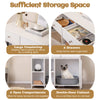 Chic Cat Litter Box Enclosure Hidden Cat Washroom Side Cabinet w/ 2 Drawers