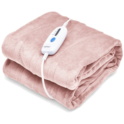 130 x 180 cm Electric Heated Blanket Soft Heating Blanket Throw 4 Heating Levels
