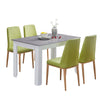 4-6 Seats Rectangle Wood Dining Table White Wood Legs Dining Room Kitchen Table