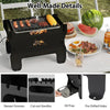 Outdoor Small Countertop Charcoal Wood Burning Grill-Black