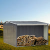 8x8ft Steel Garden Log Firewood Storage Shed House Outdoor Tools Box Organizer