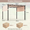 lat Top Pergola 305 x 305 cm Outdoor Pergola with Retractable Canopy-Beige