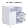 Wood Open Shelf Printer Stand Office File Storage Cabinet Side Table with Wheels