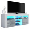 Modern TV Unit 145cm I Sideboard I TV Stand I Grey High Gloss Doors I Free LED