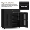 Shoe Storage Cabinet with Drawer & Doors 4-Tier Shoe Rack for Entryway Black