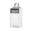 Freestanding Storage Organizer Wooden Bathroom Floor Cabinet-Grey