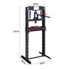 Black 12-Ton Adjustable Steel Hydraulic Work Shop Press Garage Presses Manual UK