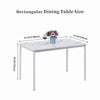 4x White Faux Leather Dining Chairs&White Marble MDF Top Dining Table Dining Set