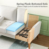 Small 2 Seater Sofa Beige Velvet Couch, Modern Love Seat Cream Living Room Sofa