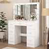 White Dressing Table with LED Lights Mirror 7 Drawers Vanity Makeup Desk Set NEW