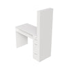 White Manicure Nail Table Wooden Desk Mobile Rolling Workstation Shelves Storage