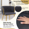 Upholstered Dining Chair Set of 2 Velvet Modern Chair w/Backrest-Grey
