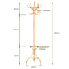 360° Rotating Top Tier Coat Rack Birch Coat Stand Coat Hanger w/12 Hooks Oak