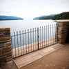 Iron Garden Gate Ball Top Driveway Double Swing Gate Pedestrian Entrance Door