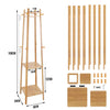 Simplicity Wooden Coat Hat Stand Anti-slip Clothes Rails Hook Side Hanger Floor