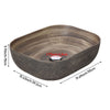 Vintage Wood Grain Rectangle Ceramic Vessel Sink 500 x 392mm Countertop Basin