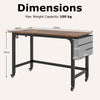 Mobile Computer Desk 120cm Home Office Desk w/ Storage Bag & 2 Headphone Hooks