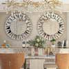 Round Wall Mirror Bevelled Decorative 3D Mirrored Glass Sunburst Vanity Mirror