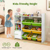 Toy Storage Organizer Children Bookshelf w/2 Open Shelves & a Cabinet-Yellow