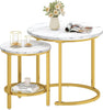 Nesting Coffee Tables Set of 2, Round Stacking End Side Tables for Living Room