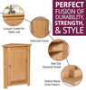 Corner Storage Cupboard, Small Oak Wooden Low Cabinet with 1 Adjustable Shelf