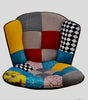 Patchwork Linen Fabric Armchair Wing Button Back Chair Single Sofa Lounge Seat