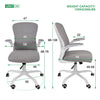 Fabric Home Office Chair Adjustable Computer Desk Seat Swivel Filp-up Armrest