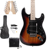 Glarry GST 3-Pickup Electric Guitar Full Set with 20W Amp Cable Bag Strap Kit
