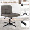 Adjustable Computer Task Vanity Chair Home Office Cross-Legged Chair Grey
