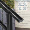 Outdoor Porch Deck Hand Rail Iron Handrail Stair Railing Fit 1-4 Steps Handrail